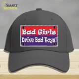 Bad Girls Drive Bad Toys Novelty License Plate Hat Cotton / Charcoal