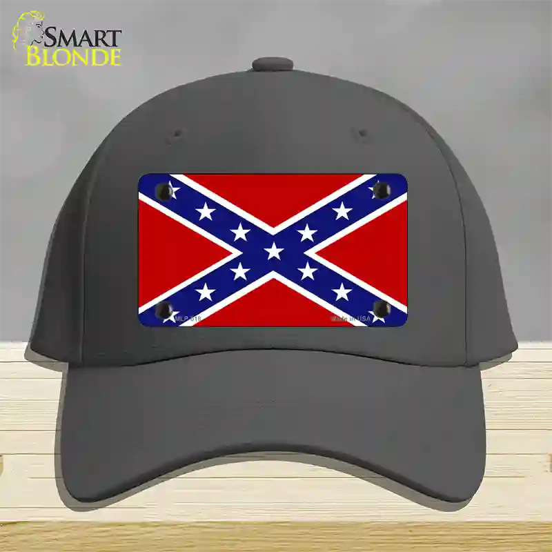 Confederate Flag Novelty License Plate Hat Cotton / Charcoal