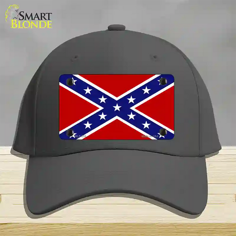 Confederate Flag Novelty License Plate Hat Cotton / Charcoal