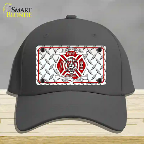 Fire Fighter Rescue Novelty License Plate Hat Cotton / Charcoal