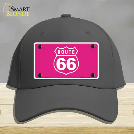 US Route 66 Pink Novelty License Plate Hat Cotton / Charcoal