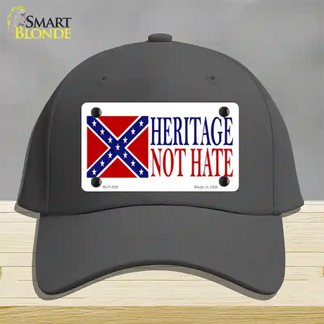 Heritage Not Hate Flag Novelty License Plate Hat Cotton / Charcoal