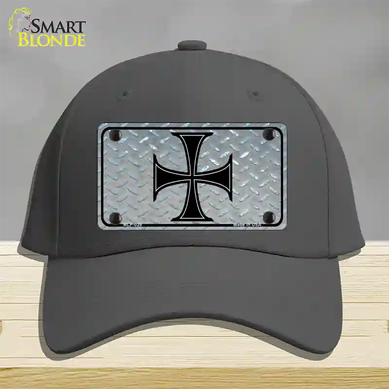 Maltese Cross Novelty License Plate Hat Cotton / Charcoal