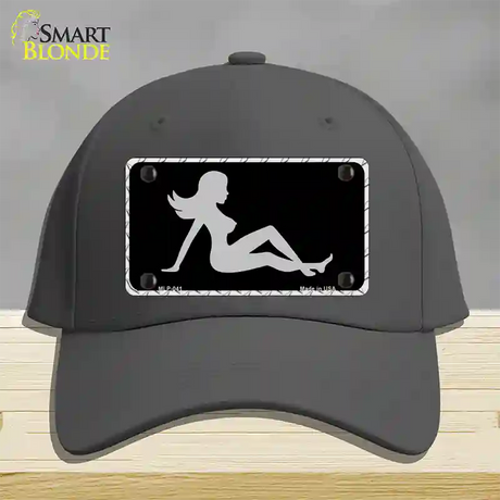 Mud Flap Girl Sillouette Novelty License Plate Hat Cotton / Charcoal