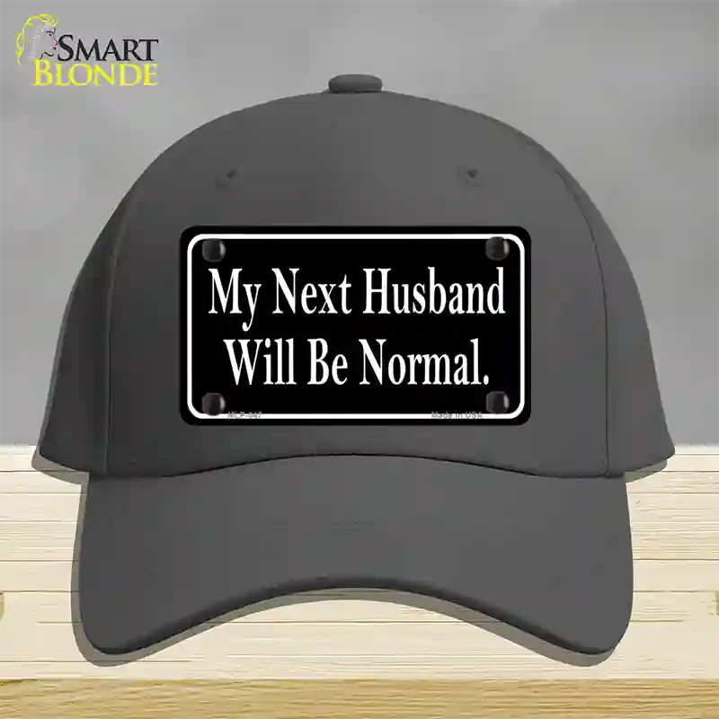 My Next Husband NoveltyNovelty License Plate Hat Cotton / Charcoal