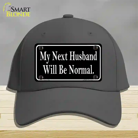 My Next Husband NoveltyNovelty License Plate Hat Cotton / Charcoal