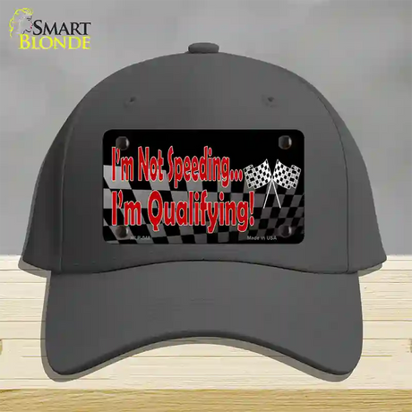 Im Qualifying Novelty License Plate Hat Cotton / Charcoal