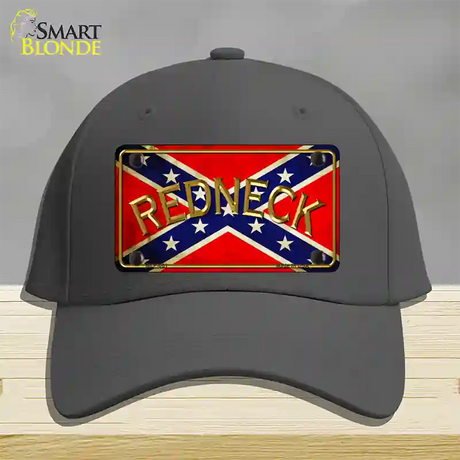 Redneck Confederate Flag Novelty License Plate Hat Cotton / Charcoal