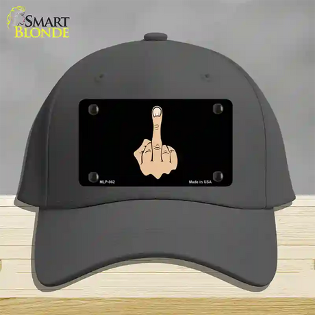 Middle Finger Novelty License Plate Hat Cotton / Charcoal