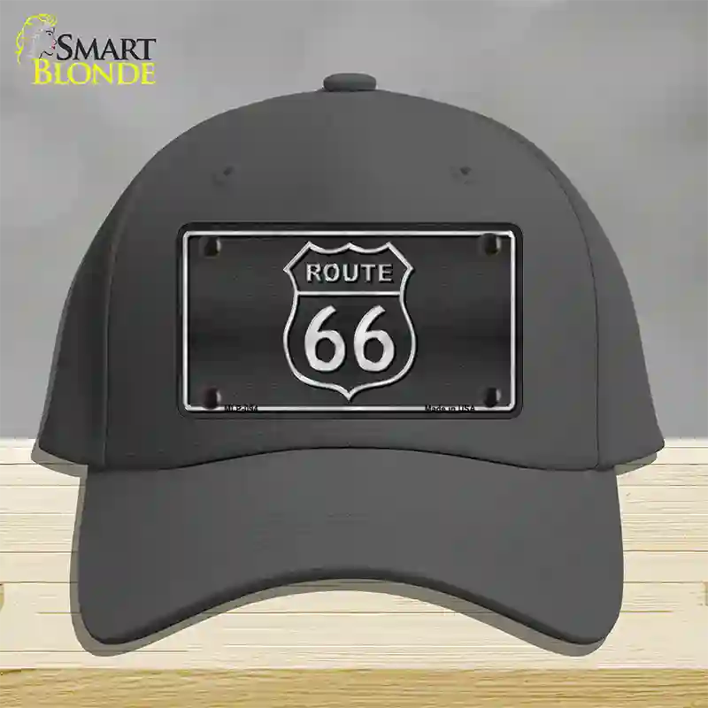 Route 66 Shield Black Novelty License Plate Hat Cotton / Charcoal