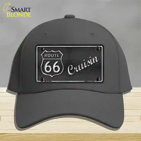 Route 66 Cruisin Novelty License Plate Hat Cotton / Charcoal