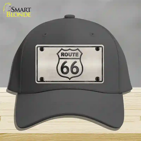 Route 66 Shield White Novelty License Plate Hat Cotton / Charcoal