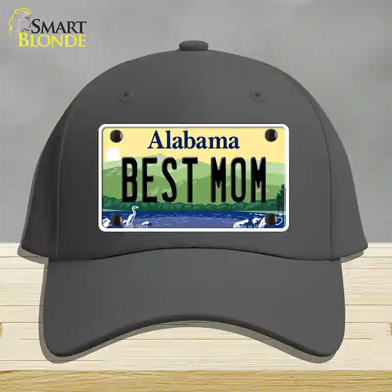 Best Mom Alabama Novelty License Plate Hat Cotton / Charcoal