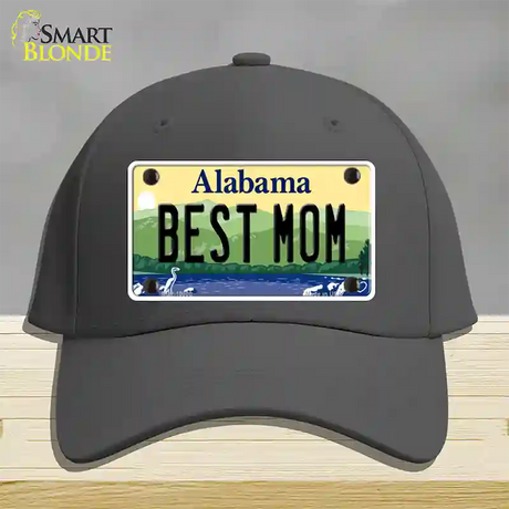 Best Mom Alabama Novelty License Plate Hat Cotton / Charcoal