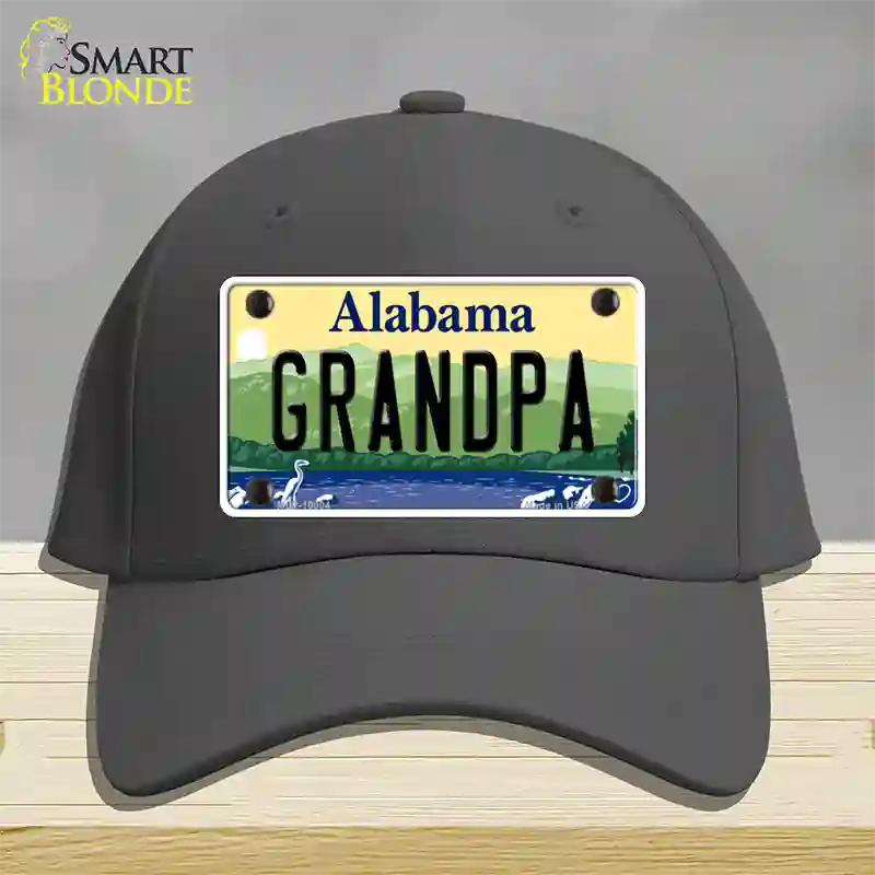 Grandpa Alabama Novelty License Plate Hat Cotton / Charcoal