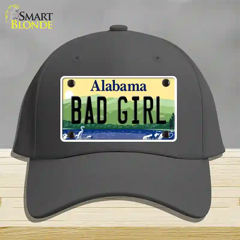 Bad Girl Alabama Novelty License Plate Hat Cotton / Charcoal