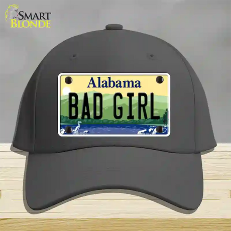 Bad Girl Alabama Novelty License Plate Hat Cotton / Charcoal