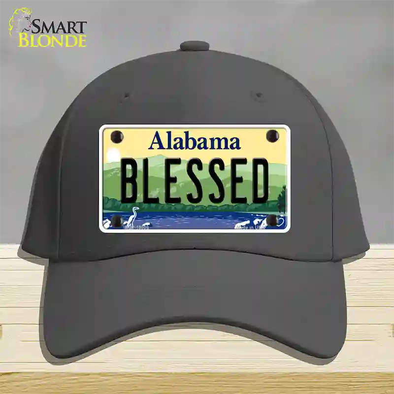 Blessed Alabama Novelty License Plate Hat Cotton / Charcoal