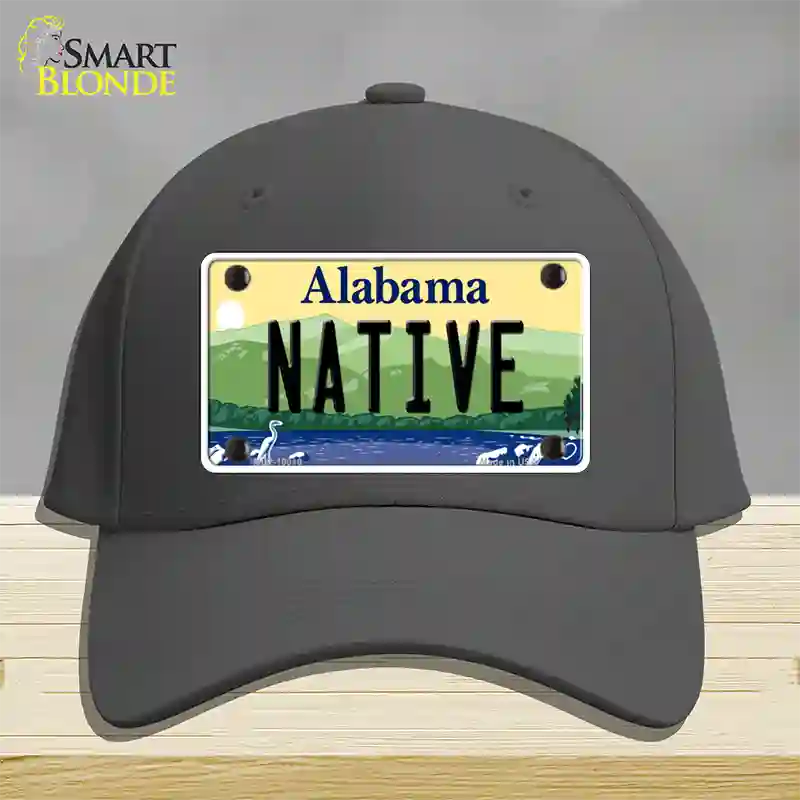 Native Alabama Novelty License Plate Hat Cotton / Charcoal