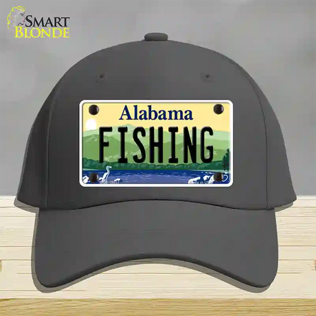 Fishing Alabama Novelty License Plate Hat Cotton / Charcoal