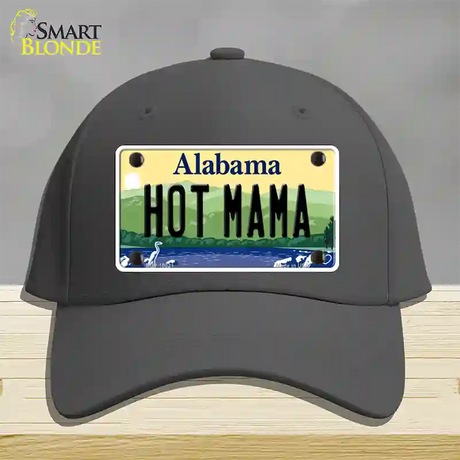 Hot Mama Alabama Novelty License Plate Hat Cotton / Charcoal