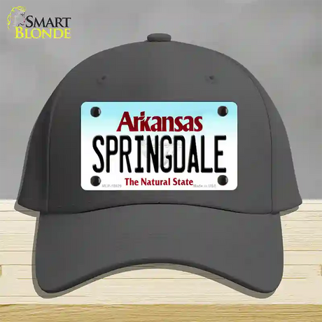 Springdale Arkansas Novelty License Plate Hat Cotton / Charcoal