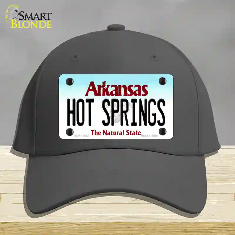 Hot Springs Arkansas Novelty License Plate Hat Cotton / Charcoal