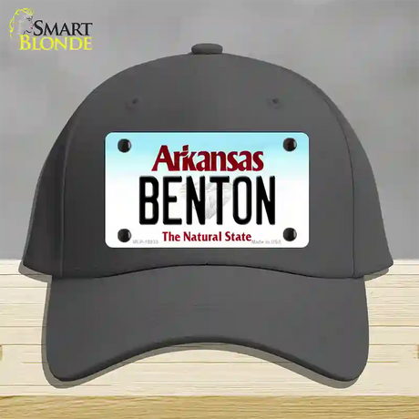 Benton Arkansas Novelty License Plate Hat Cotton / Charcoal