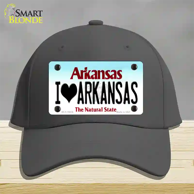 I Love Arkansas Novelty License Plate Hat Cotton / Charcoal