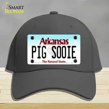 Pig Sooie Arkansas Novelty License Plate Hat Cotton / Charcoal