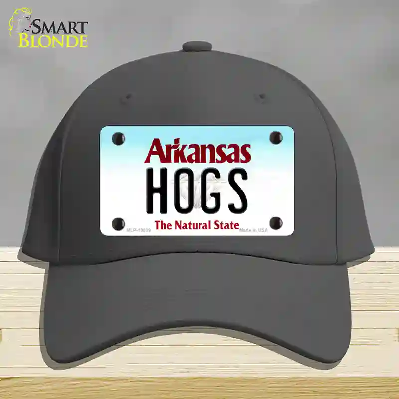 Hogs Arkansas Novelty License Plate Hat Cotton / Charcoal