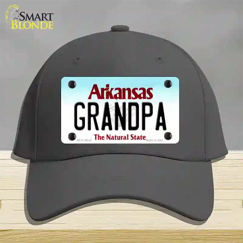 Grandpa Arkansas Novelty License Plate Hat Cotton / Charcoal