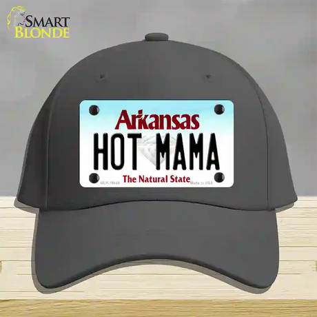 Hot Mama Arkansas Novelty License Plate Hat Cotton / Charcoal