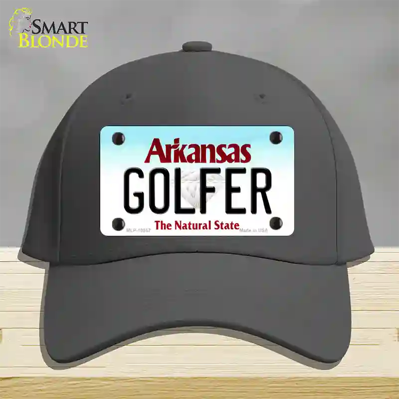 Golfer Arkansas Novelty License Plate Hat Cotton / Charcoal