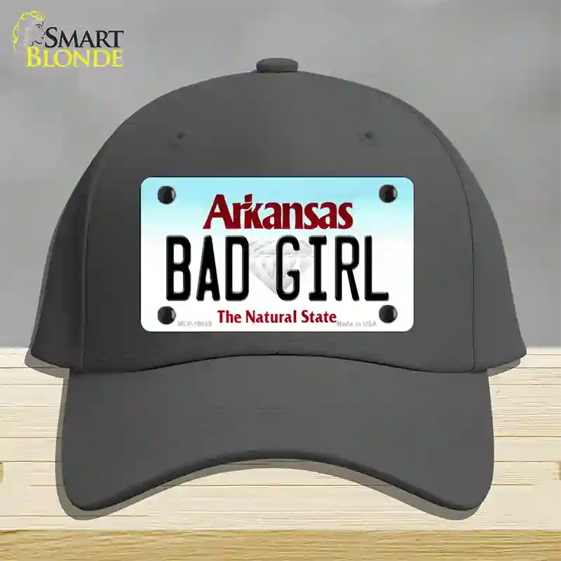 Bad Girl Arkansas Novelty License Plate Hat Cotton / Charcoal