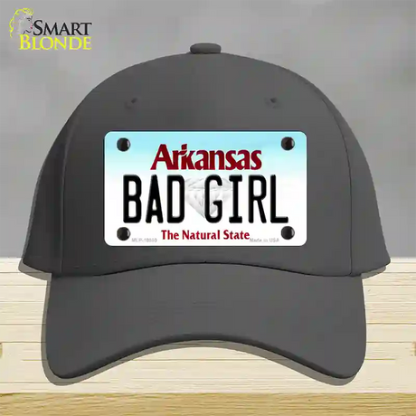 Bad Girl Arkansas Novelty License Plate Hat Cotton / Charcoal