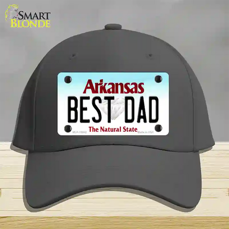 Best Dad Arkansas Novelty License Plate Hat Cotton / Charcoal