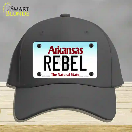 Rebel Arkansas Novelty License Plate Hat Cotton / Charcoal