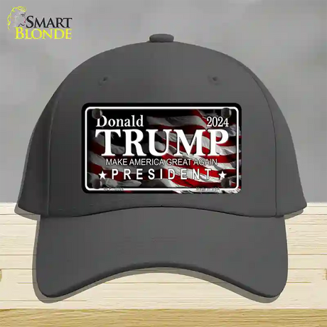 Trump 2024 Novelty License Plate Hat Cotton / Charcoal