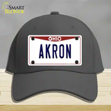 Akron Ohio Novelty License Plate Hat Cotton / Charcoal