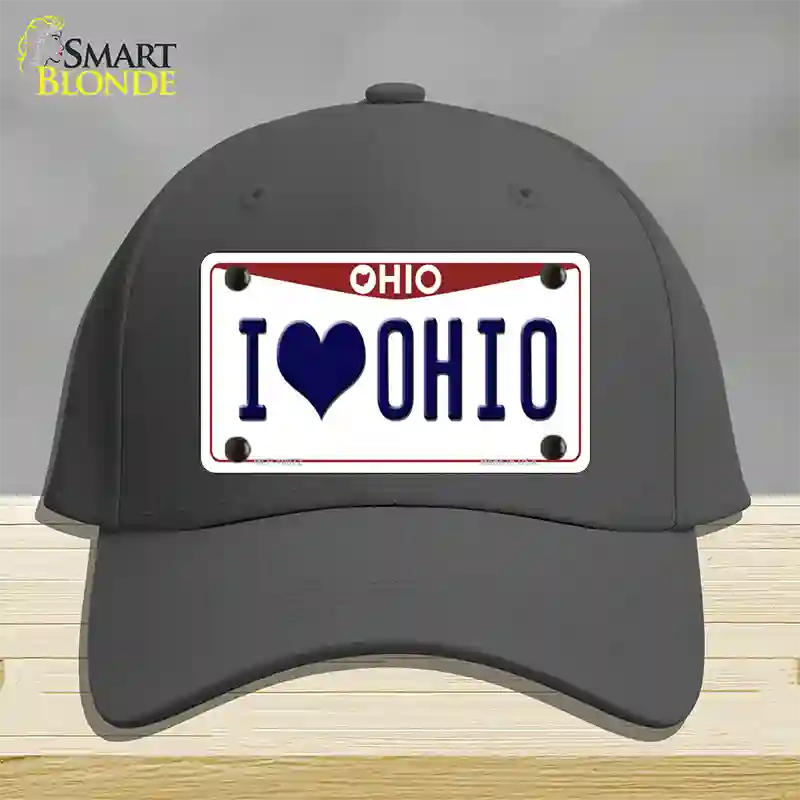 I Love Ohio Novelty License Plate Hat Cotton / Charcoal