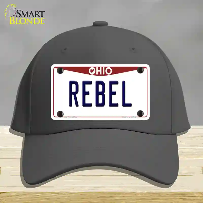 Rebel Ohio Novelty License Plate Hat Cotton / Charcoal