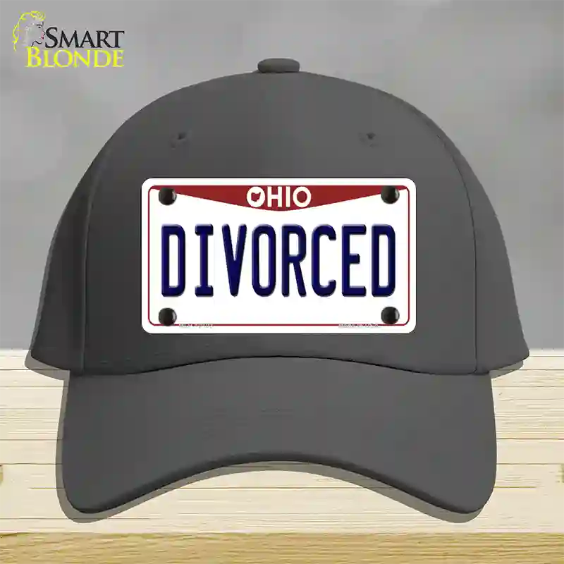 Divorced Ohio Novelty License Plate Hat Cotton / Charcoal