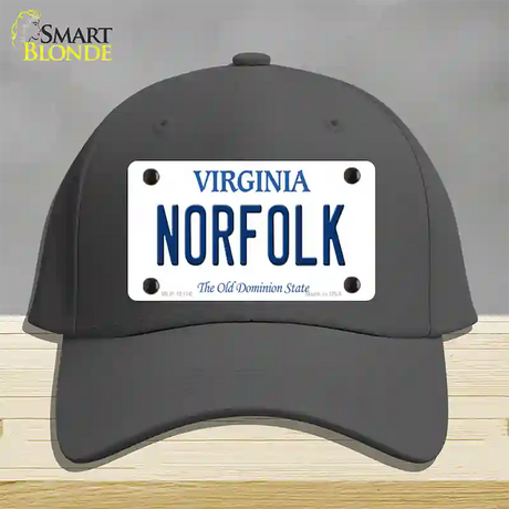 Norfolk Virginia Novelty License Plate Hat Cotton / Charcoal