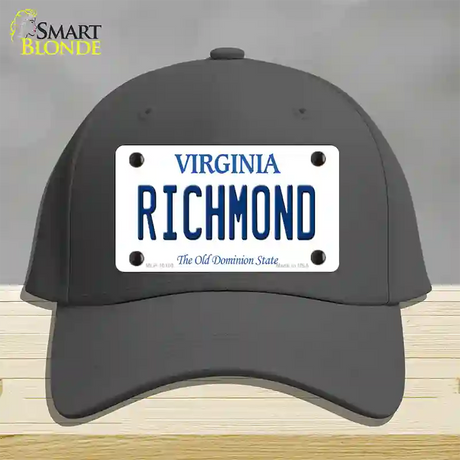 Richmond Virginia Novelty License Plate Hat Cotton / Charcoal