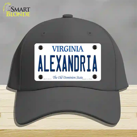 Alexandria Virginia Novelty License Plate Hat Cotton / Charcoal