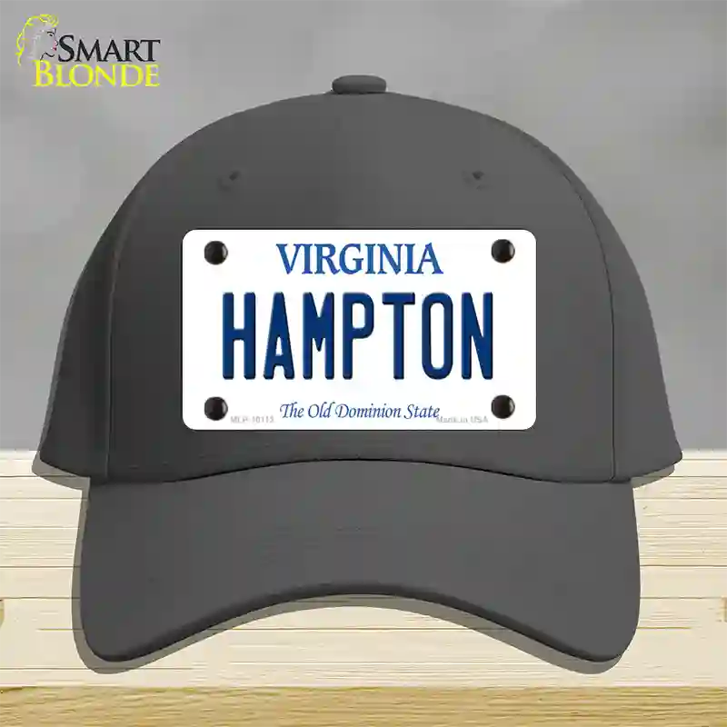 Hampton Virginia Novelty License Plate Hat Cotton / Charcoal