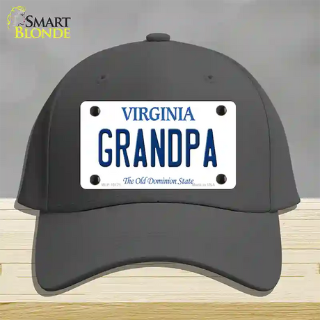 Grandpa Virginia Novelty License Plate Hat Cotton / Charcoal