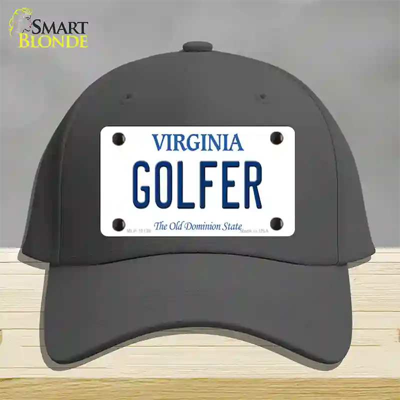 Golfer Virginia Novelty License Plate Hat Cotton / Charcoal