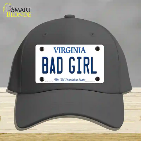 Bad Girl Virginia Novelty License Plate Hat Cotton / Charcoal